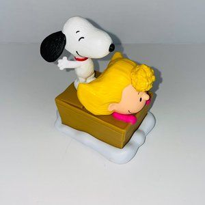 Peanuts Character Toy Snoopy and Sally Riding On Sled Toy